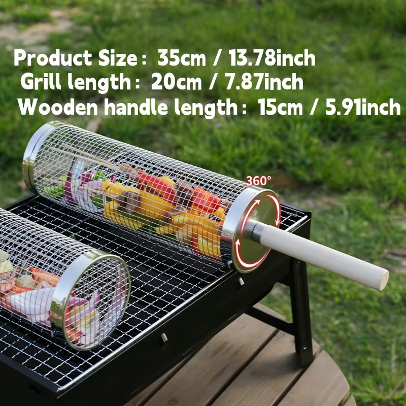 ROLLGRILL – Panier de grillade roulant en acier inoxydable
