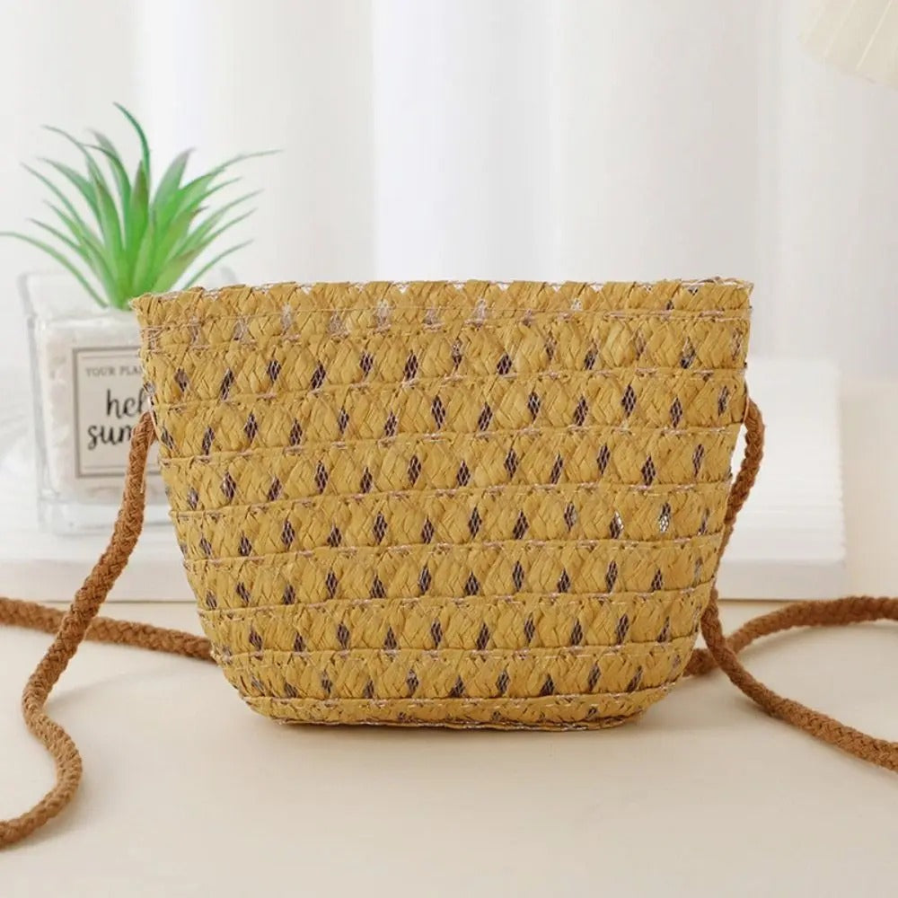 MINIBLOOM – Mini sac bandoulière en paille tissée