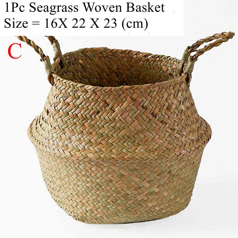 EARTHWEAVE – Panier de rangement tressé en herbe marine