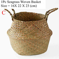 EARTHWEAVE – Panier de rangement tressé en herbe marine