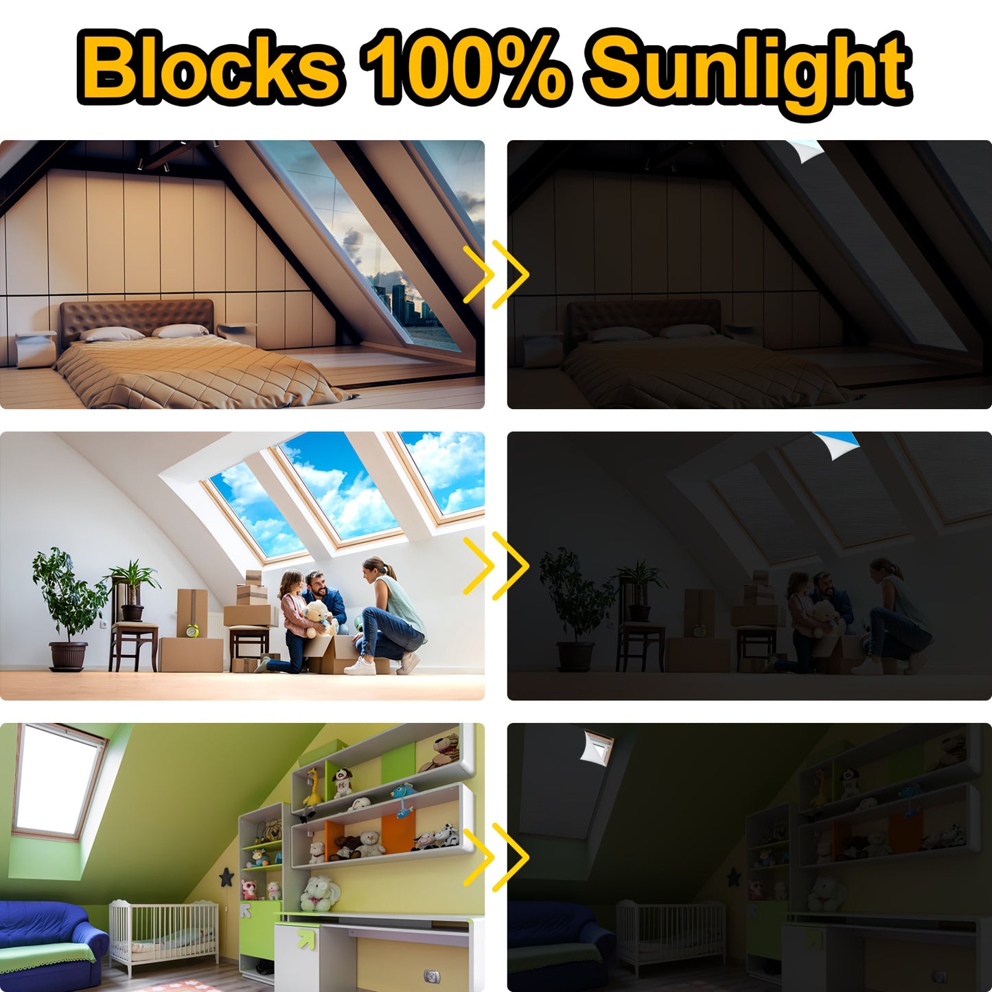 DARKFLOW – No-Drill Blackout Curtains for Home & Office Use
