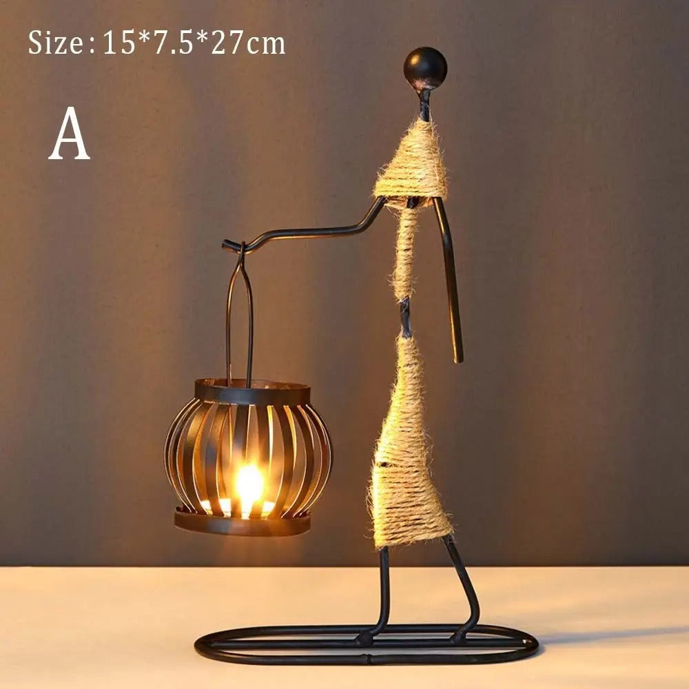 LUMIVIBE – Abstract Metal Candle Holder Sculpture
