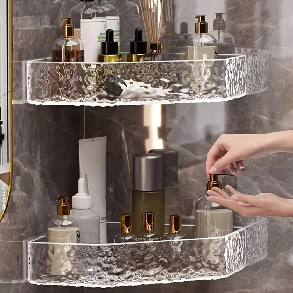 GLACIERA – Organisateur d’étagère de salle de bain design glacier d’angle