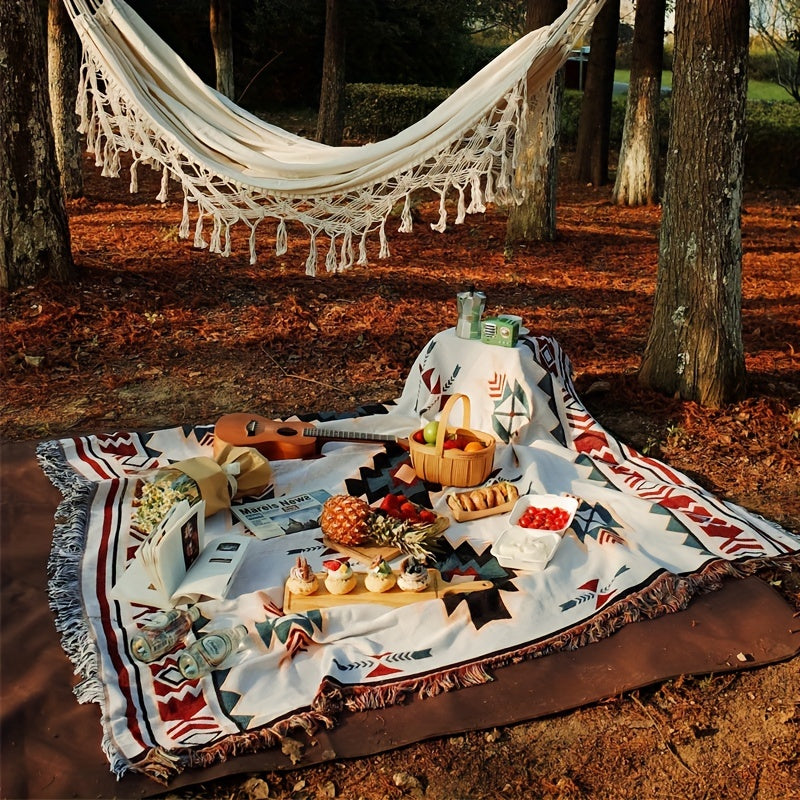 BohoLiving - Südwestlicher Jacquard-Picknickdecke