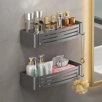 ALUMORA – Organisateur d’étagère de salle de bain en aluminium auto-adhésif