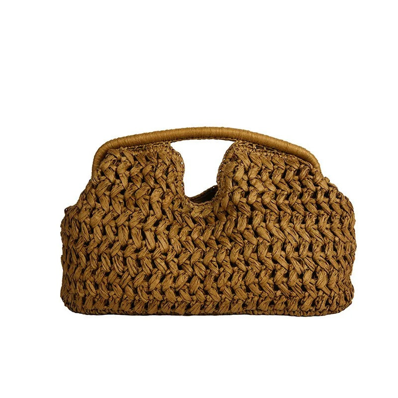LUXEWEAVE – Sac à main en raphia tissé