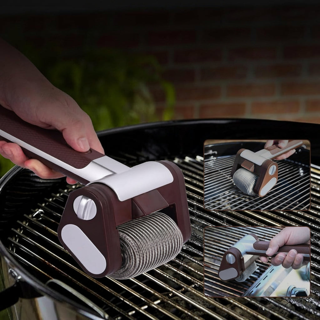 GRATECHARGE – Brosse électrique pour barbecue avec rouleau de nettoyage en acier inoxydable