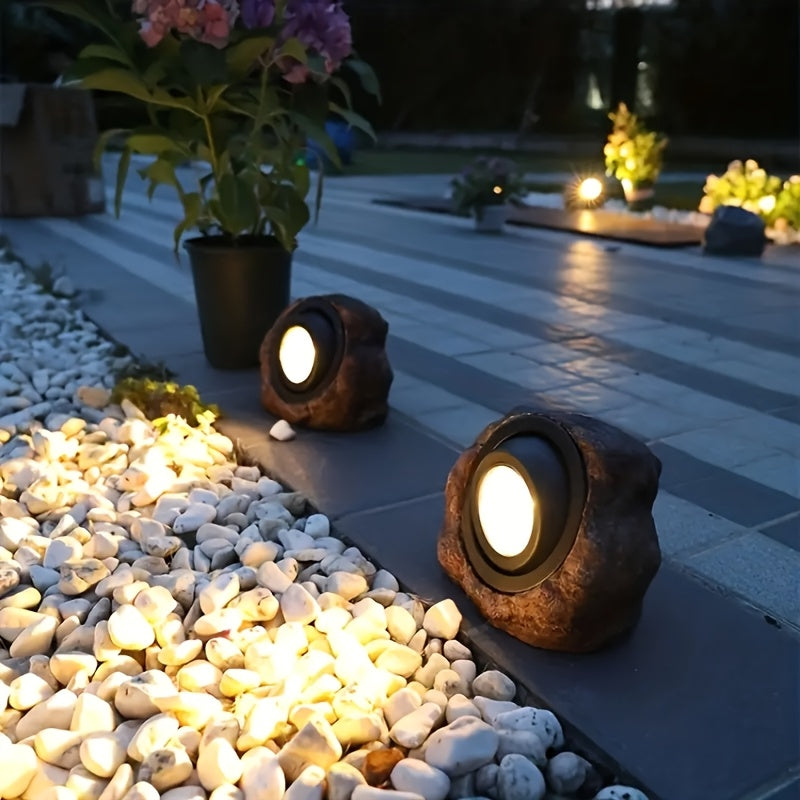 Stoneva - Solar simuliertes Felsen-Gartenlicht