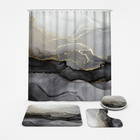 VEINELLE – Marble Print Shower Curtain for Graceful Bathroom Privacy