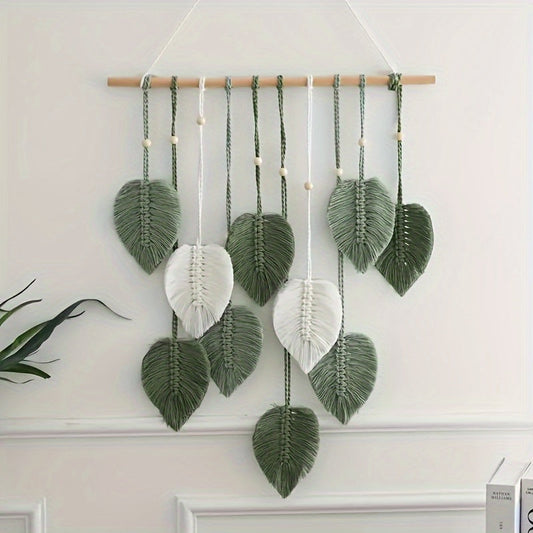 Verdelia - Bohemian Green Leaf Wall Hanging