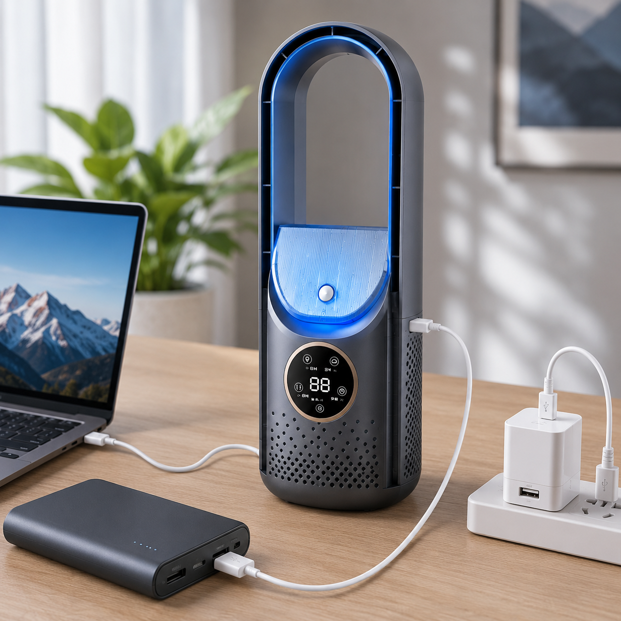 COOLBRIX - Compact Bladeless Portable Air Conditioner - Silent Cooling for Home & Office