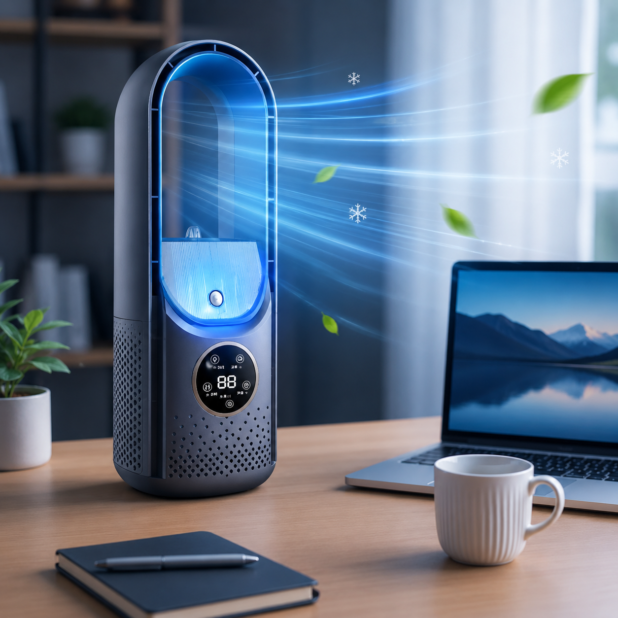 COOLBRIX - Compact Bladeless Portable Air Conditioner - Silent Cooling for Home & Office
