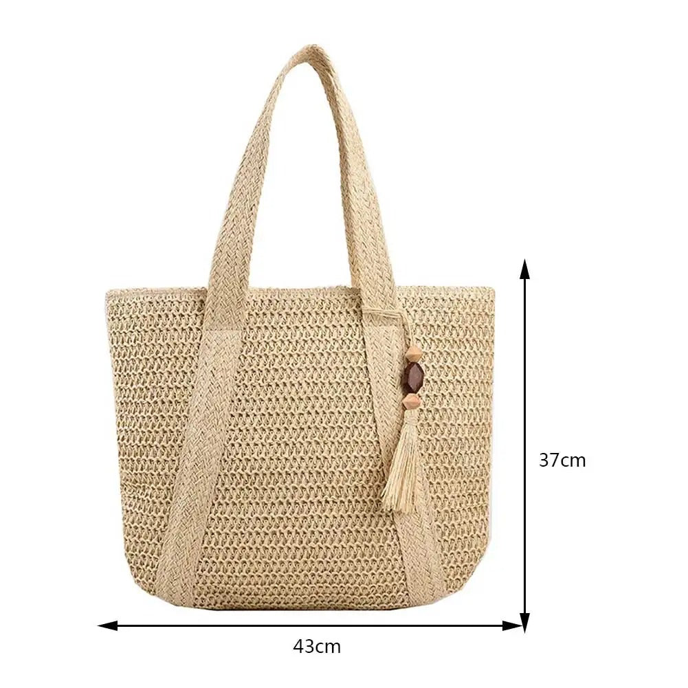 BOHOWEAVE – Woven Raffia Shoulder Tote Bag