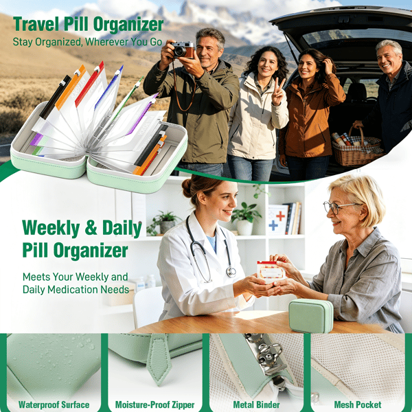 PILLTREK – Reise-Etui-Set für Medikamentenaufbewahrung für ordentliche Reisen