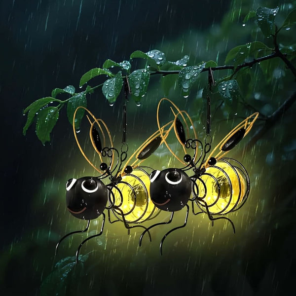 Beevanna - Lampe solaire suspendue jardin abeille