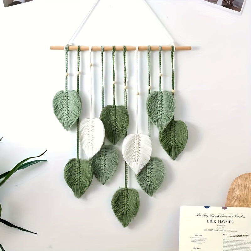 Verdelia - Bohemian Green Leaf Wall Hanging