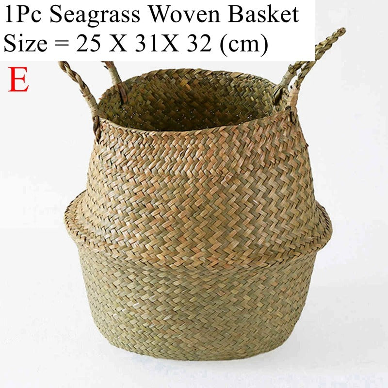 EARTHWEAVE – Panier de rangement tressé en herbe marine