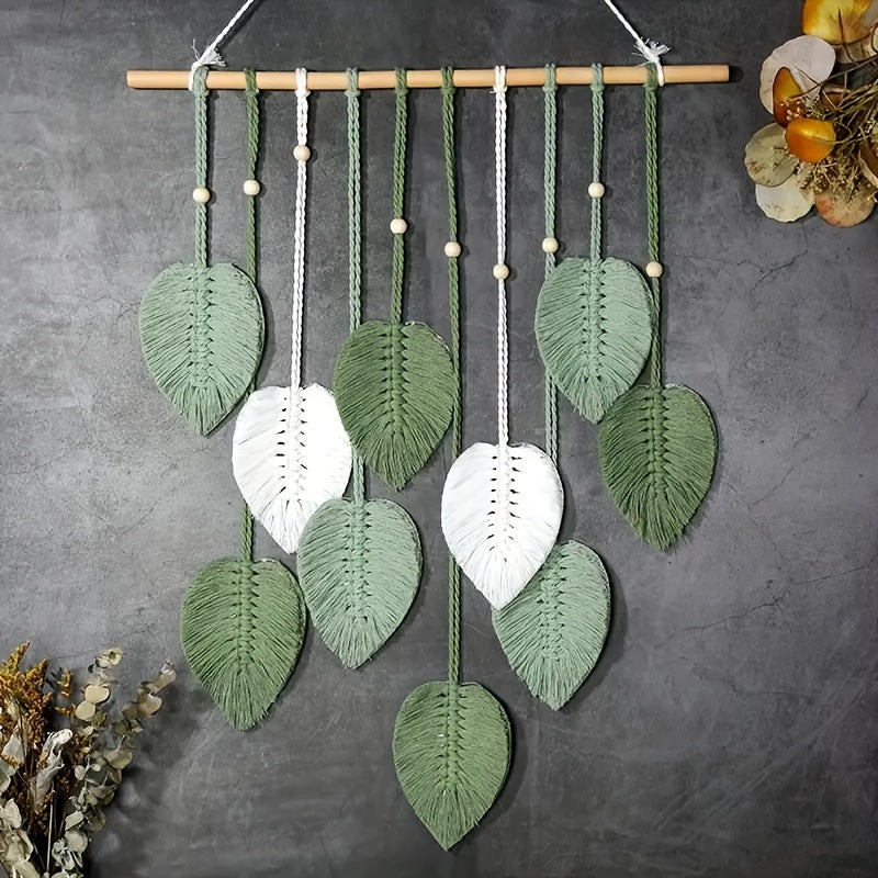 Verdelia - Bohemian Green Leaf Wall Hanging