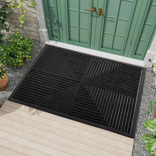 RIBGEORA – Geometric Ribbed Doormat for Clean Entryways