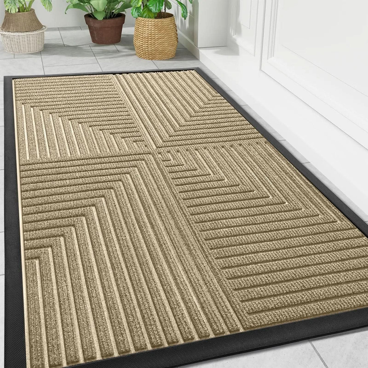 RIBGEORA – Geometric Ribbed Doormat for Clean Entryways