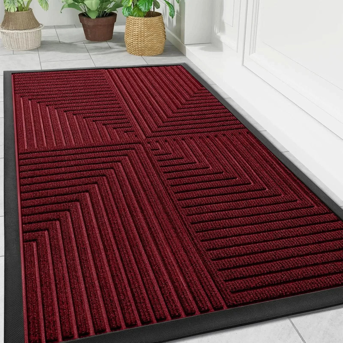 RIBGEORA – Geometric Ribbed Doormat for Clean Entryways