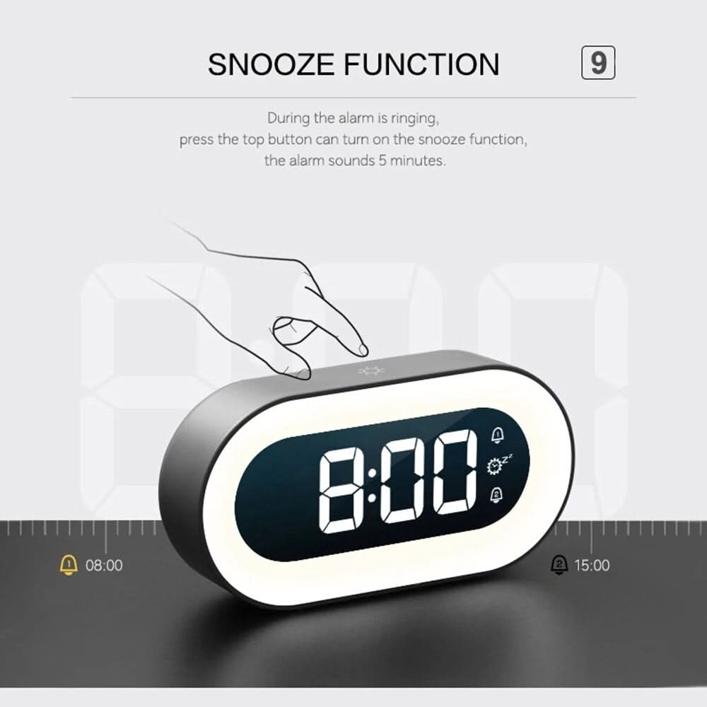 AMBERWAKE – Digital Alarm Clock with Warm Night Light