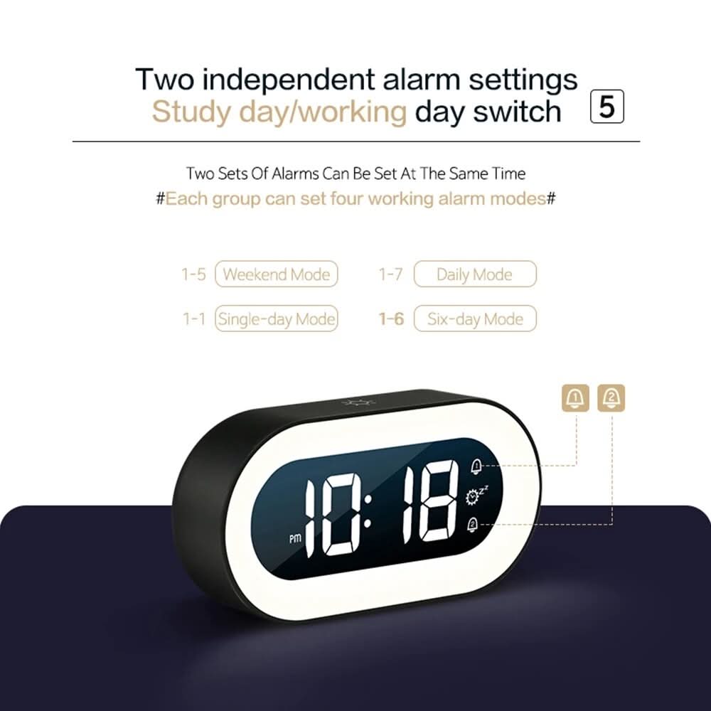 AMBERWAKE – Digital Alarm Clock with Warm Night Light
