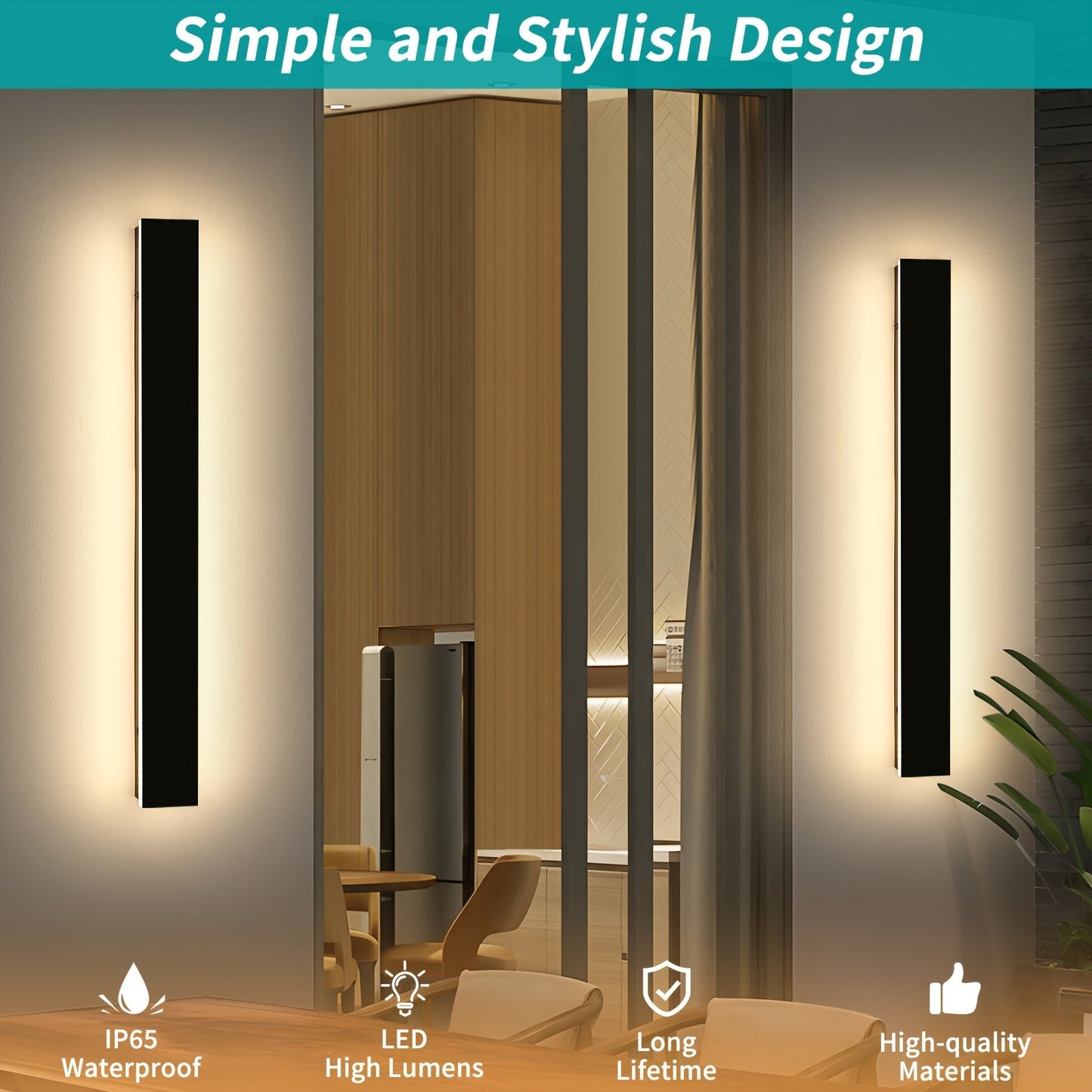 Brillanova - Dimmable Long Outdoor Wall Sconce