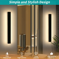 Brillanova - Dimmable Long Outdoor Wall Sconce