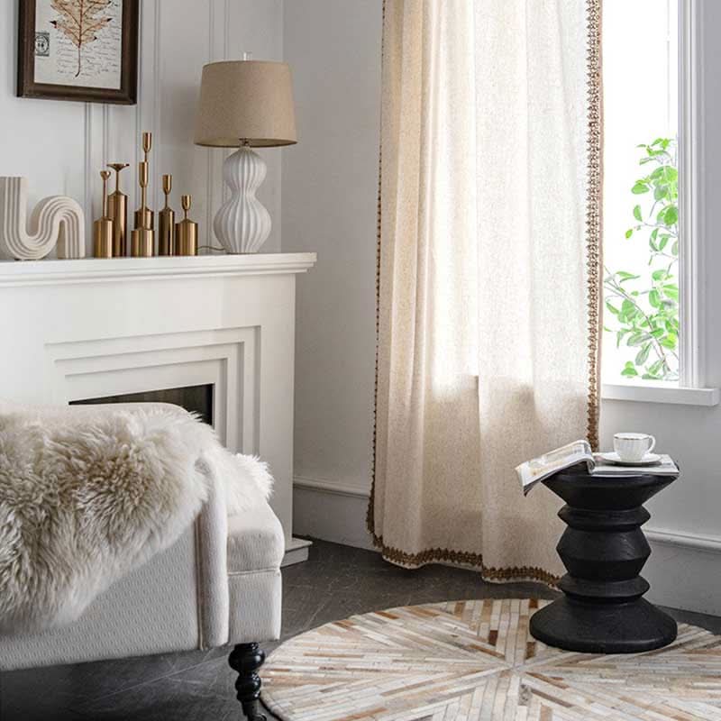 BOHTERRA – Bohemische beige Vorhänge mit halbverdunkelnder Wirkung für ein gemütliches Interieur