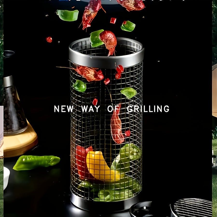 ROLLGRILL – Panier de grillade roulant en acier inoxydable