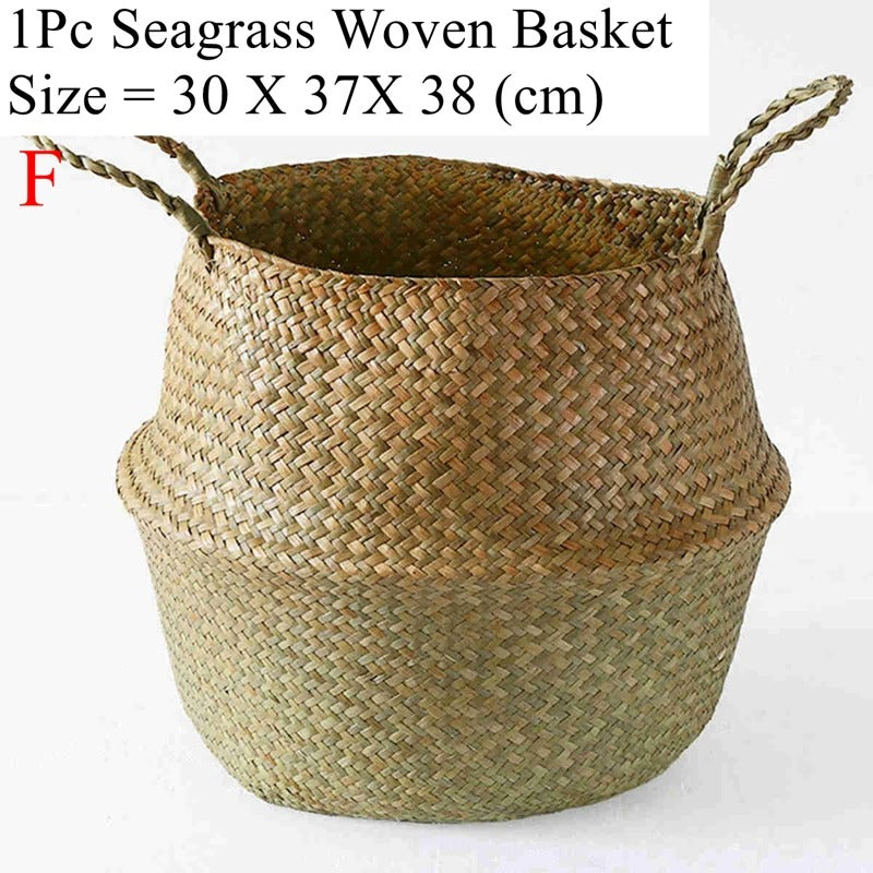 EARTHWEAVE – Panier de rangement tressé en herbe marine