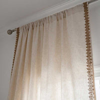 BOHTERRA – Bohemische beige Vorhänge mit halbverdunkelnder Wirkung für ein gemütliches Interieur
