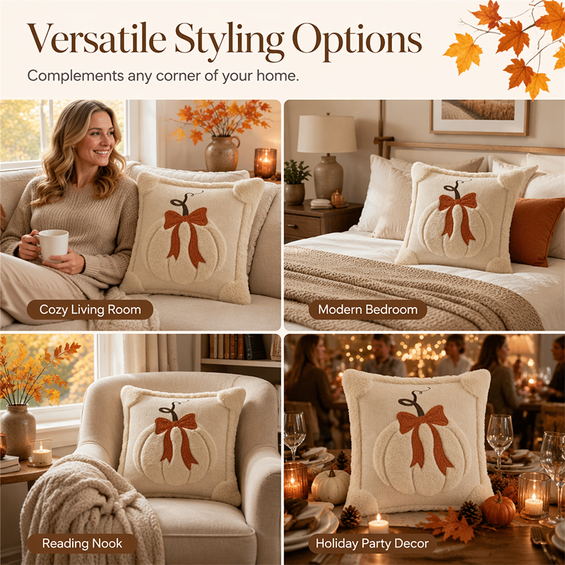 FALLHAVEN – Autumn Pillow Cover for Warm and Cozy Style