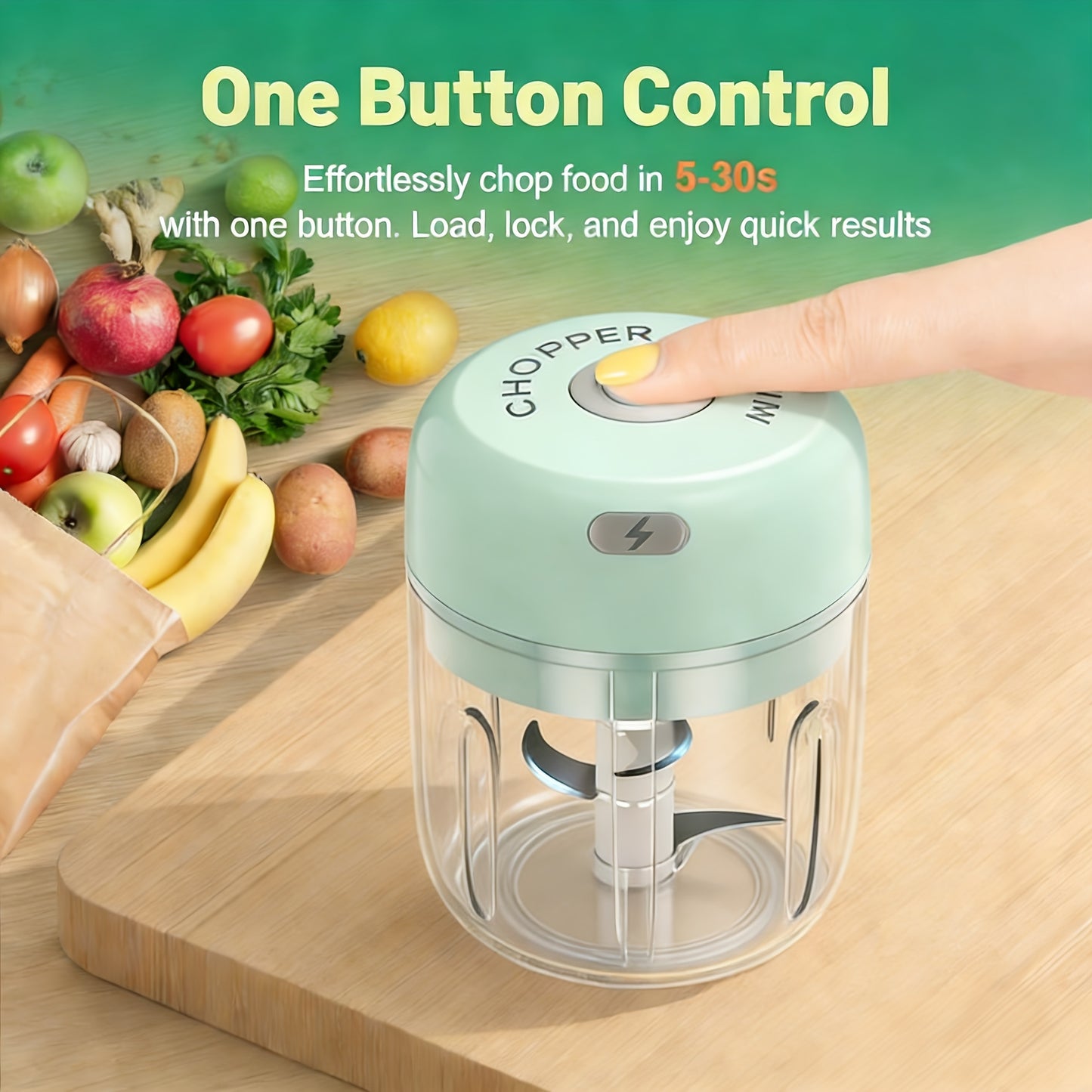 CHOPTRON – Mini hachoir électrique rechargeable par USB