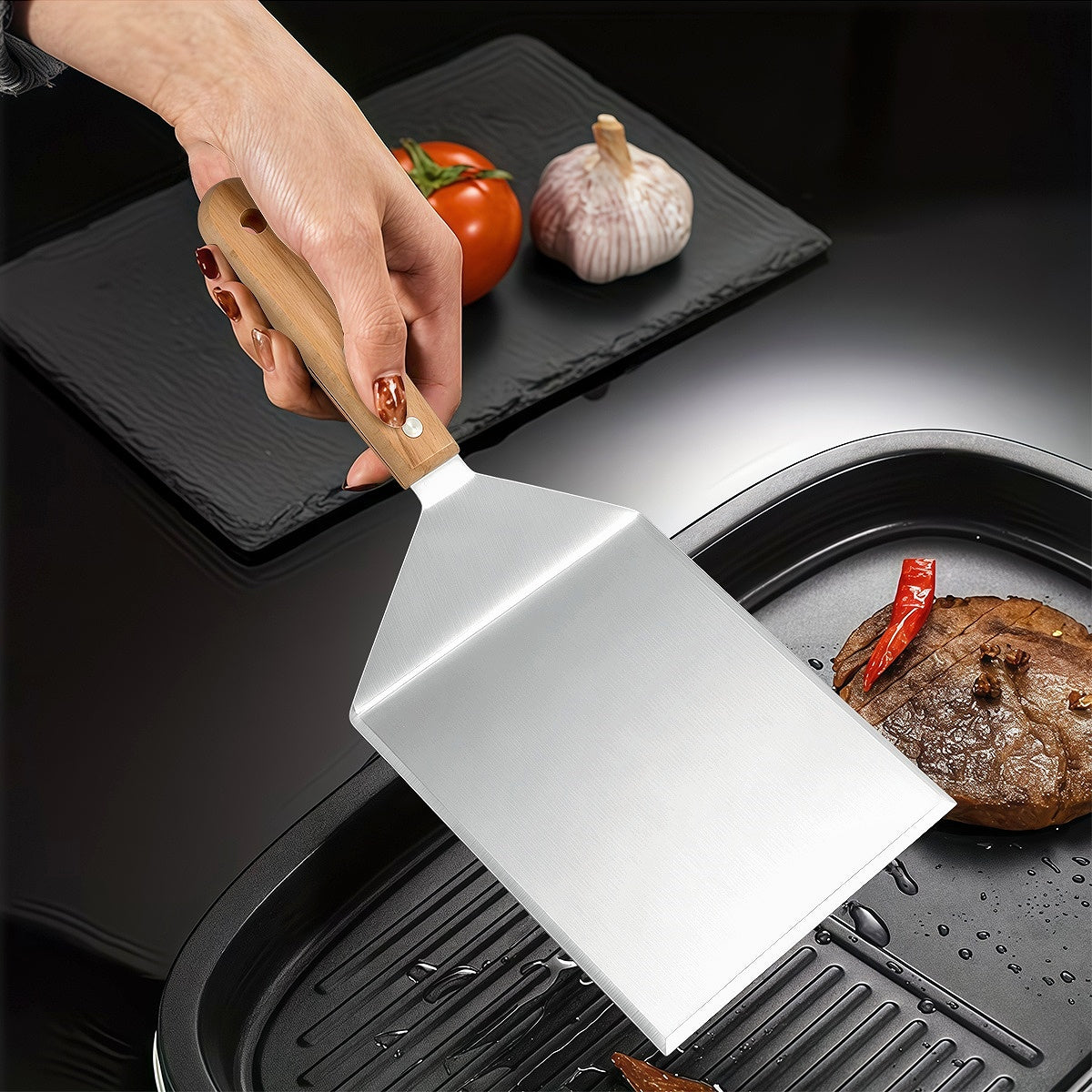 FLIPCRAFT – Spatule ergonomique pour barbecue en acier durable