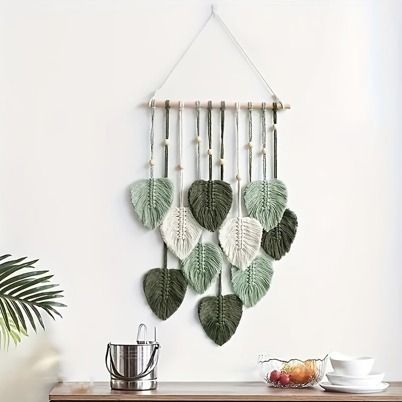 Verdelia - Bohemian Green Leaf Wall Hanging