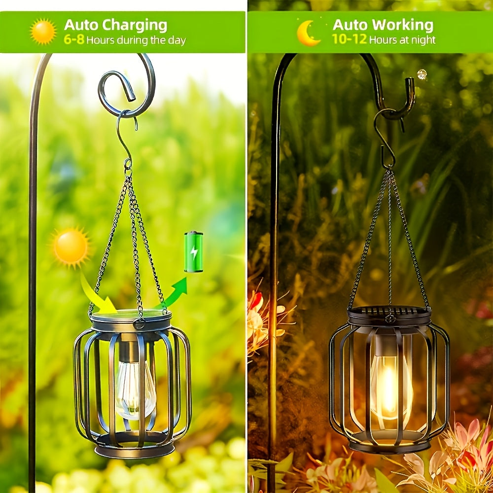 Lanterra - Solar Hanging Metal Outdoor Lantern