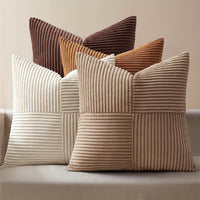 Loomara - Retro Corduroy Patchwork Pillow Covers