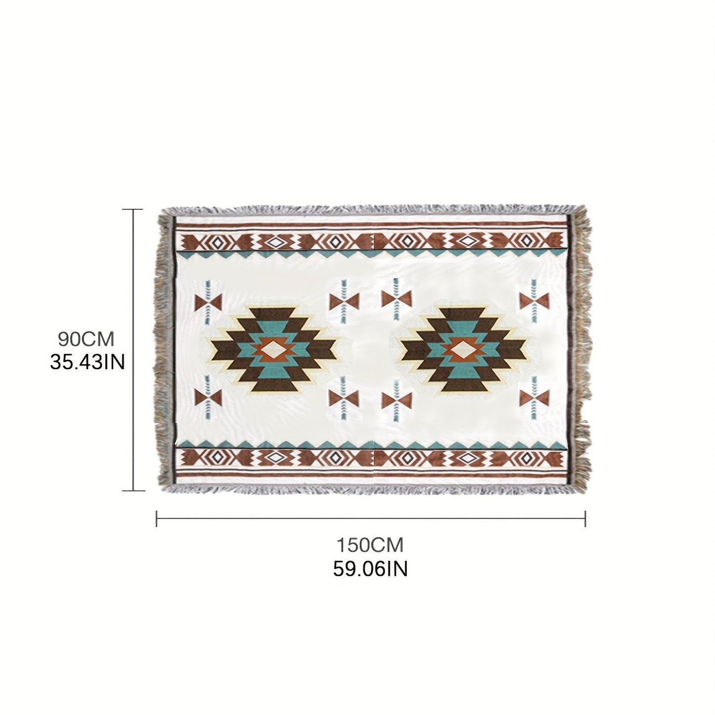 BohoLiving - Südwestlicher Jacquard-Picknickdecke