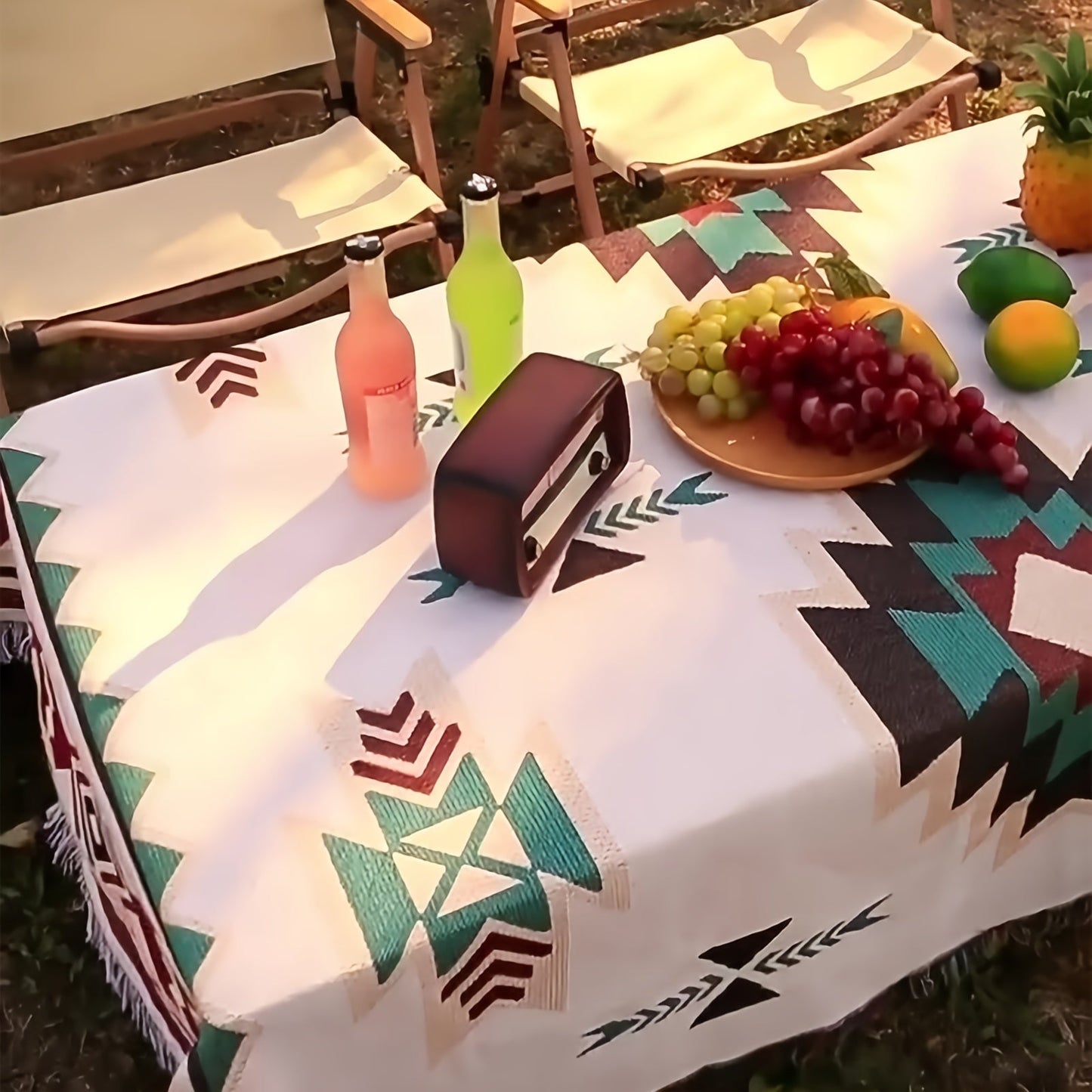 BohoLiving - Südwestlicher Jacquard-Picknickdecke