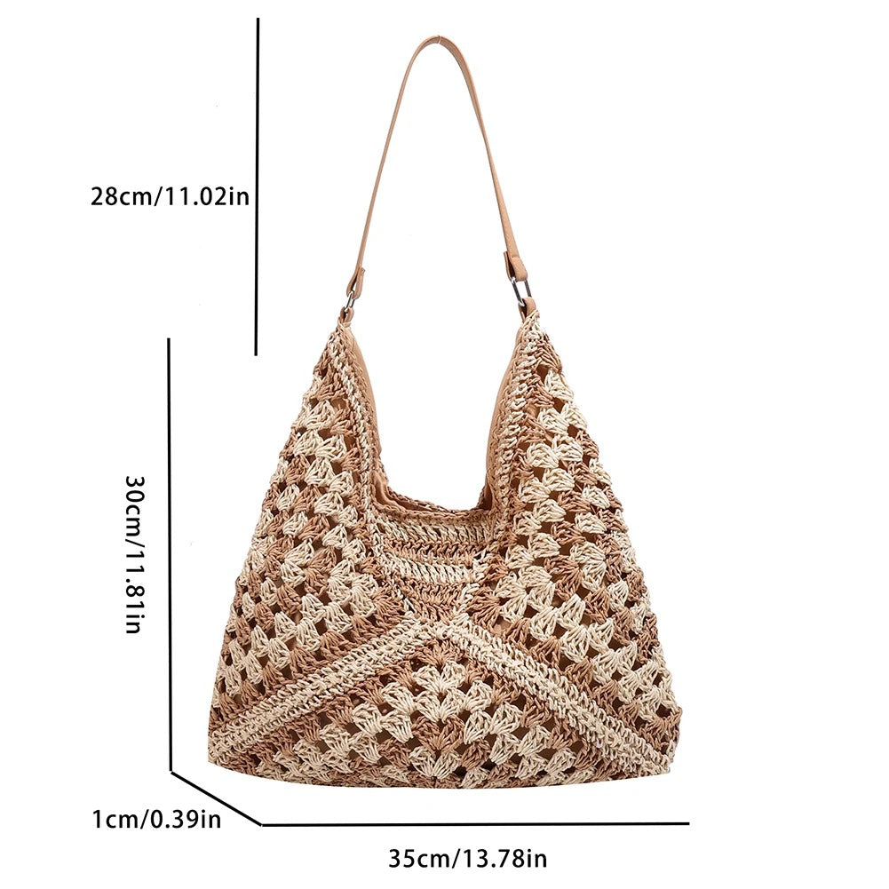 SUNLACE – Bohemian Crochet Beach Tote Bag
