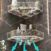 GLACIERA – Organisateur d’étagère de salle de bain design glacier d’angle