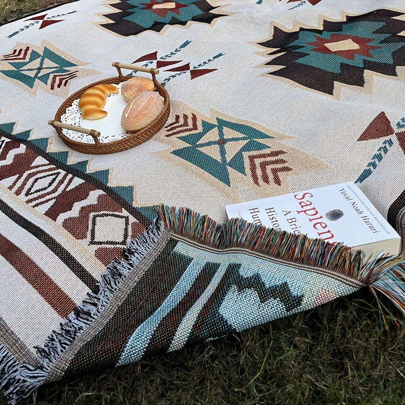 BohoLiving - Südwestlicher Jacquard-Picknickdecke