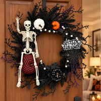 SKULLPATCH – Skeleton Pumpkin Wreath for Haunting Halloween Charm