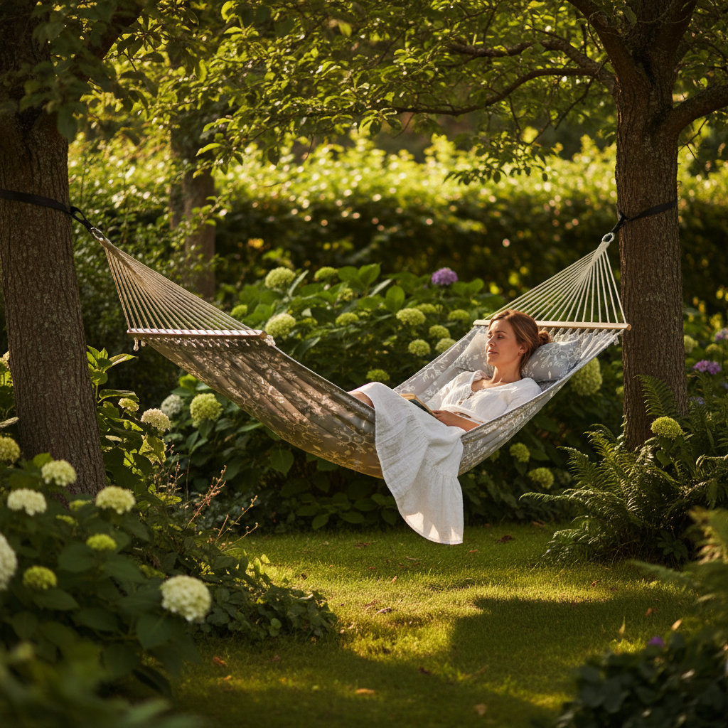 QUILTFLOW – Double Quilted Hammock for Patio & Poolside Comfort