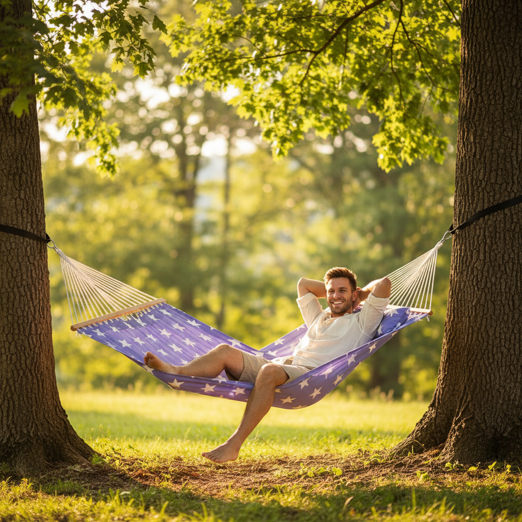 QUILTFLOW – Double Quilted Hammock for Patio & Poolside Comfort