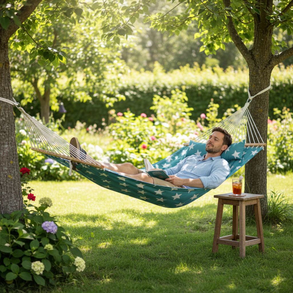 QUILTFLOW – Double Quilted Hammock for Patio & Poolside Comfort