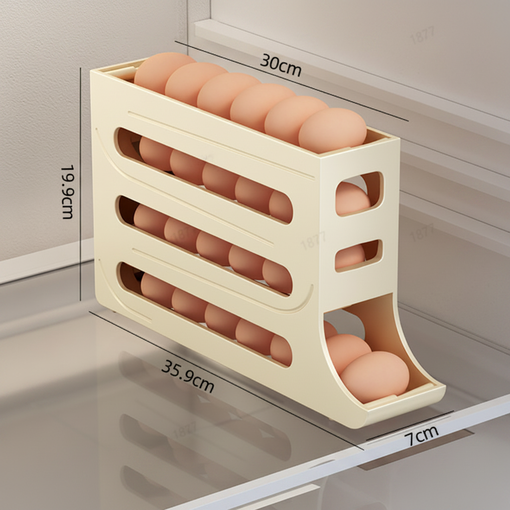 EGGROLLA – 4 Tier Rolling Egg Storage Organizer