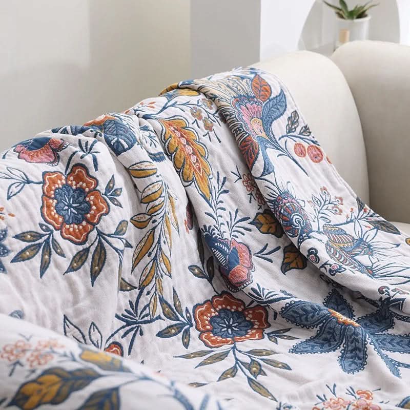 FLORAMUSE – Artistic Floral Blanket for Elegant Comfort